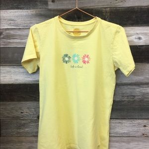 Life Is Good Yellow Flower T-Shirt